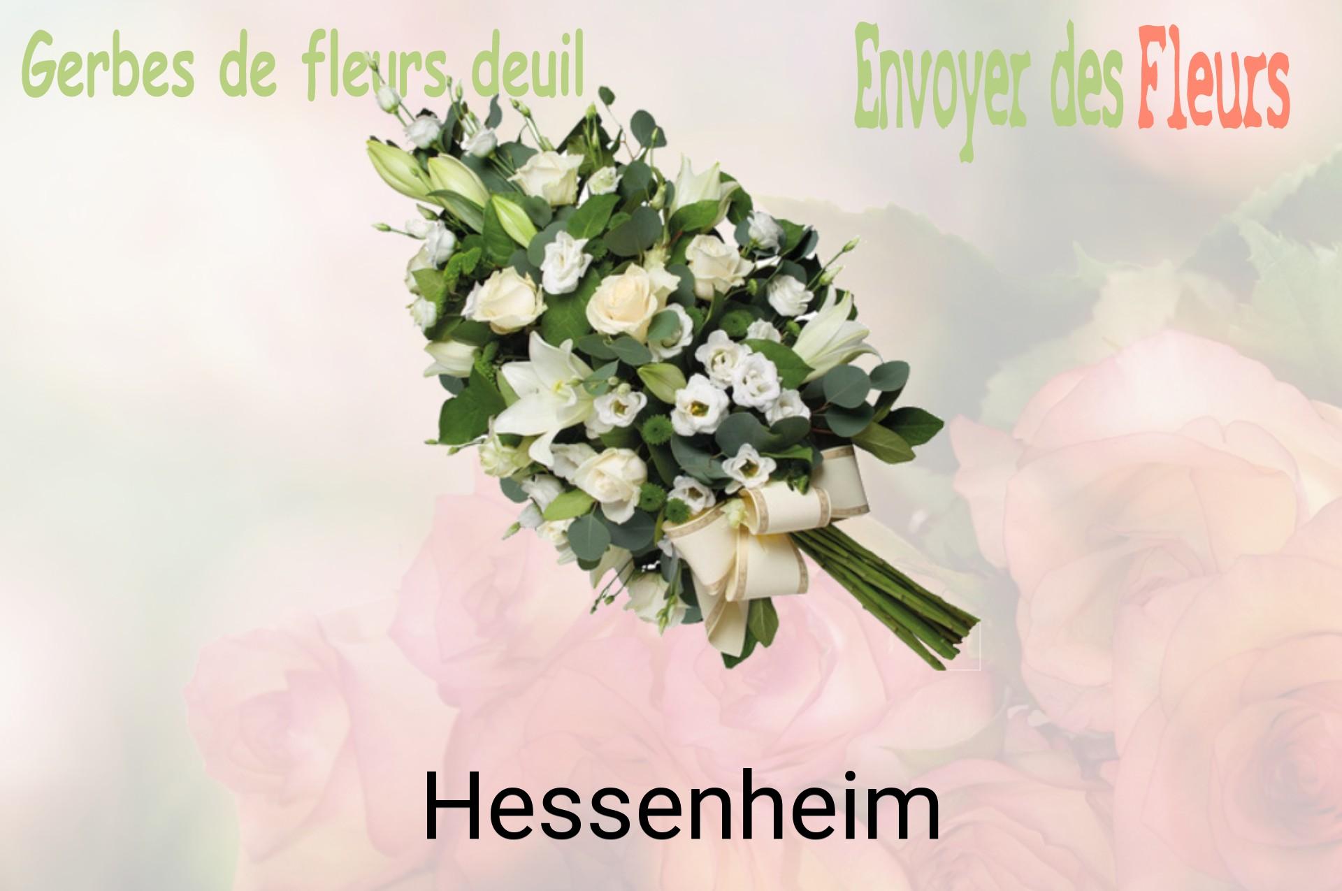 Gerbe de fleurs de deuil livrée à Hessenheim